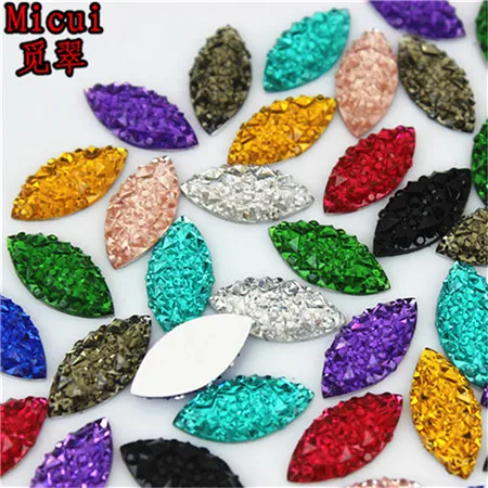 Micui 100 шт 7*15 мм кристалл смолы стразы конский глаз кристаллы Камни аппликация без горячей фиксации для поделок одежды MC786 - Цвет: Mix color