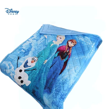 

disney Frozen elsa blue quilt for baby girl bedding twin size quilted bedspread stitching blanket thin comforter summer 3d linen