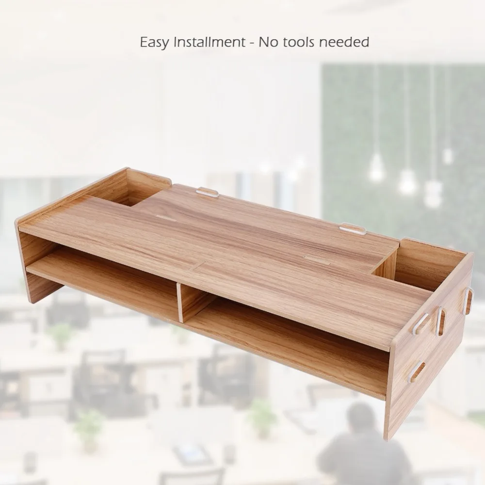 Soporte de estante de aumento para pantalla de pantalla Teclado Base soporte de escritorio de madera