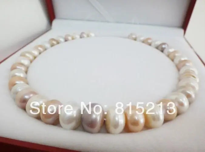 

ddh001160 TOP HUGE NATURAL SOUTH SEA GENUINE NEAR ROUND MULTICOLOR PEARL NECKLACE
