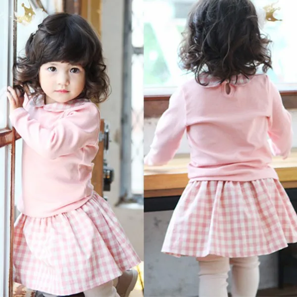 

Low Price! New fashion Korean Kids Girls Doll Collar T-Shirt + Skirt Pants Clothes Outfit Set 2Pcs Free Shipping