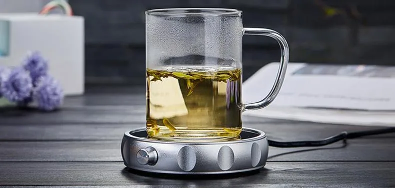 220 дизайн Портативный нагревательный элемент чайника Чай подогреватель чашки Стекло Чай отопления горшок теплый базовый Кофе молочный завтрак устройство для подогрева чая аксессуары
