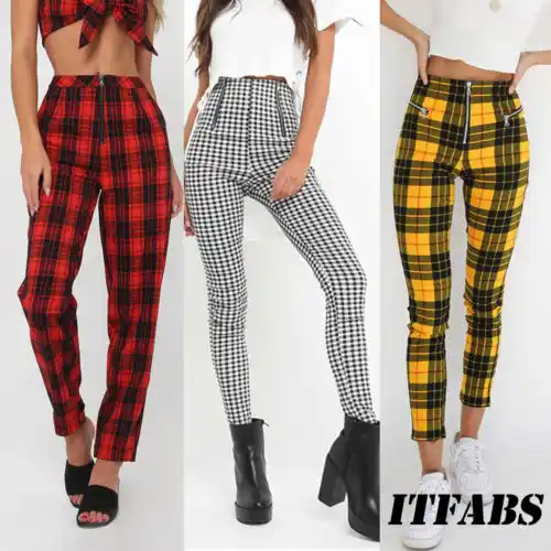 calças xadrez feminina 2018