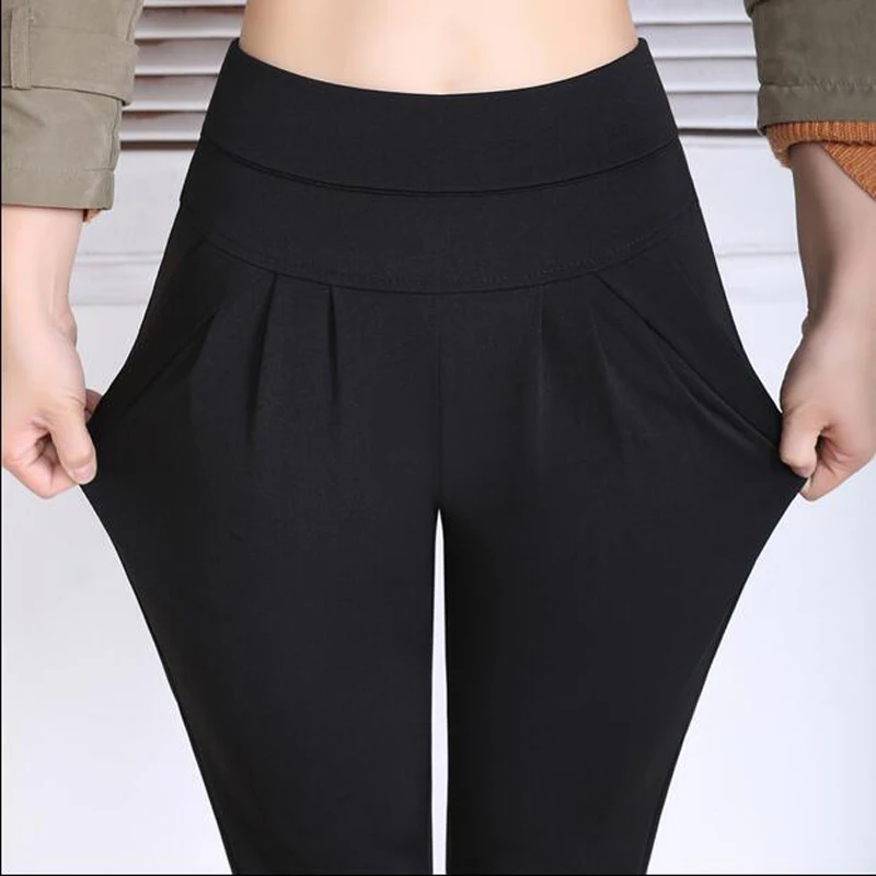 Big Yards New 2023 Spring Harem Pants Women Elastic Waist Trousers Ladies Pencil Slim Female TY5215