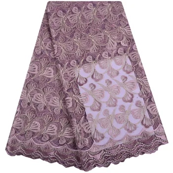 

2018 High Quality African Lace Fabric Peach French Lace Fabric With Beads Nigerian Bride Tulle Lace Fabrics S1388