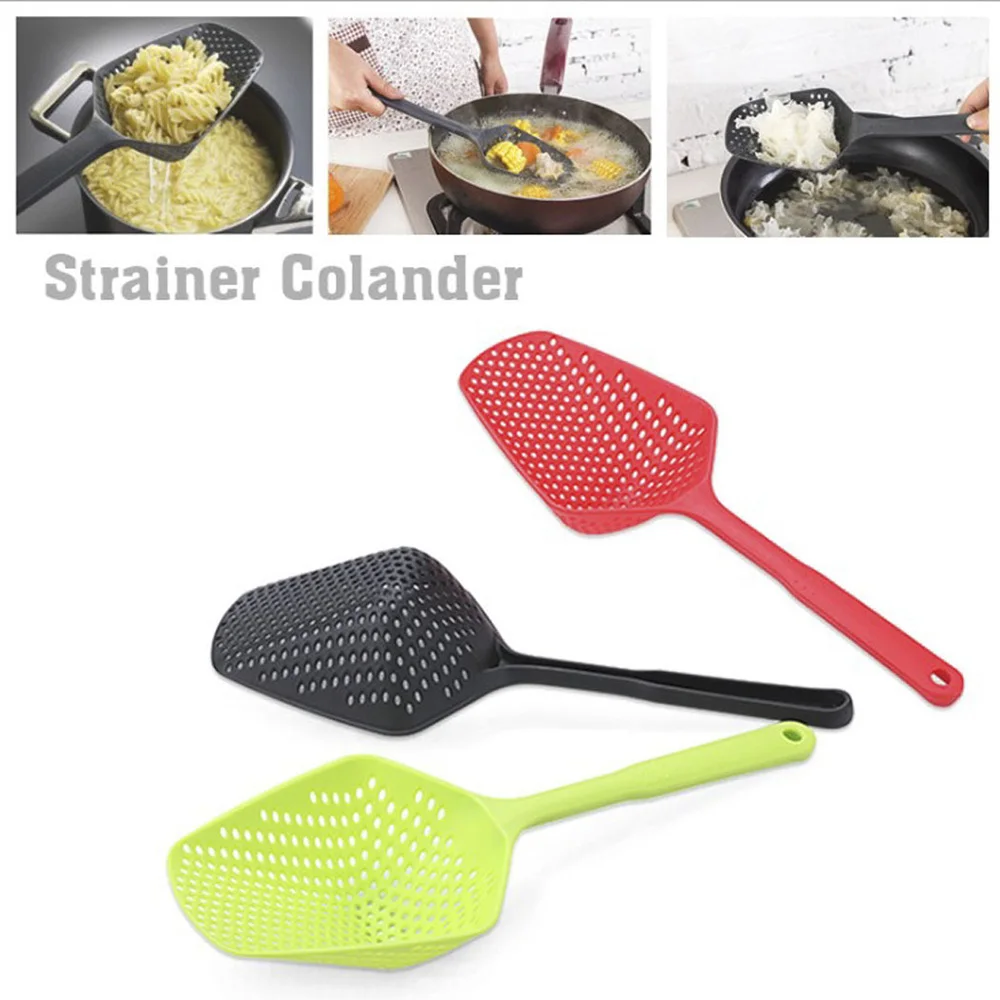 Asipartan 1PC Plastic Strainer Scoop Colander Drain Veggies Water Scoop