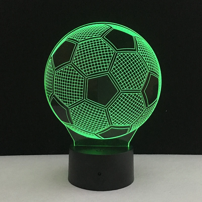 الملونة 3D كرة القدم ضوء عيد الميلاد الزفاف الديكور لكرة القدم الرياضة مروحة الهدايا الجدول مكتب شريط السرير مكتب الزخرفية