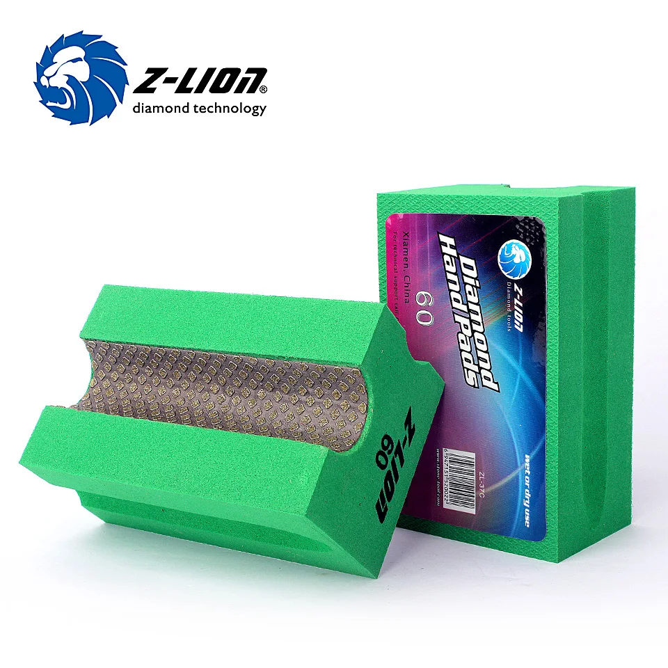 

Z-LION V20 Diamond Hand Pads Foam Backer U Style Electroplated Hand Polishing Pad Stone Concrete Metal Hard Alloy Grinding Bock