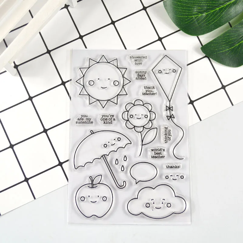 

Smile face Clear Stamp for Scrapbooking Transparent Silicone Rubber DIY Photo Album Decor