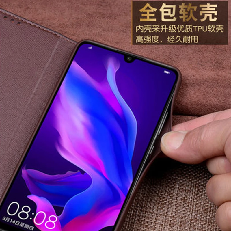 Роскошные пояса из натуральной кожи чехол для huawei Nova 4e Бизнес Флип Стенд телефона в виде ракушки Nova4e Fundas кожи сумка ручной работы