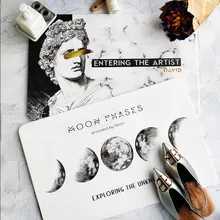 Гипсовый художественный Diatom грязевой коврик для ног, Противоскользящий коврик для ванной комнаты, впитывающие коврики для ванной комнаты, коврик для двери, диатомит Впитывающий Коврик 39*60 см