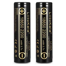 2 шт. HK liitokala lii-22a 3.7 В 18650 2200 мАч Перезаряжаемые Батарея литий-ионный Батареи литий-ионный Батарея для фонарик