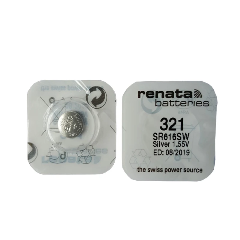 Рената 2 шт. Рената оксида серебра часы 321 SR616SW 616 1,55 V 321 RENATA 616 батарея