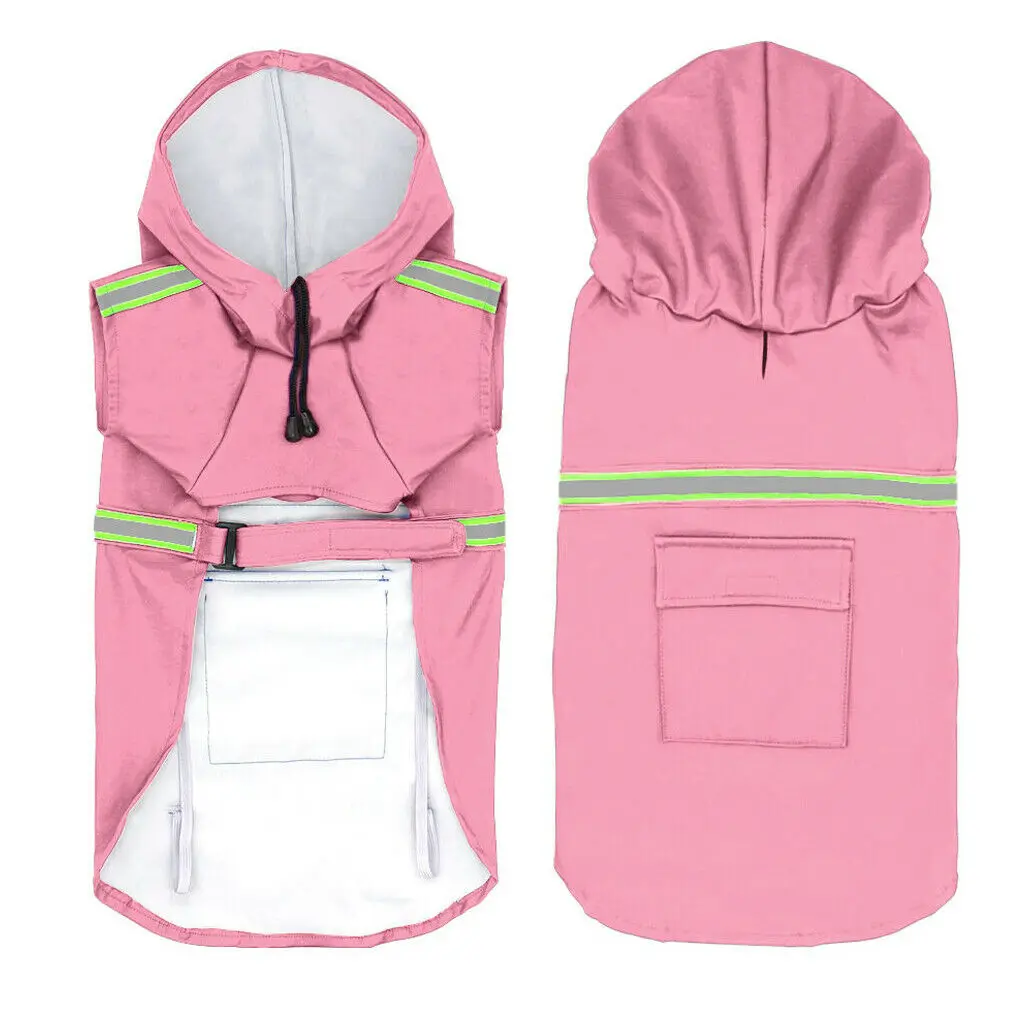 Водонепроницаемый Pet курта для собак жилет плащ Одежда Собака дождевик маленькая Мода - Цвет: Розовый