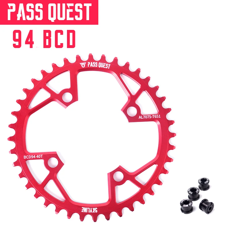 PASS QUEST велосипедная Звездочка 94BCD круглый 32T/34T/36T/38T/40T передняя MTB велосипед Корона