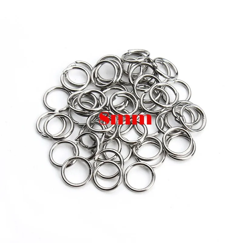 

200pcs/lot Stainless Steel link loop Rings Mix Sizes Open Jump Ring 8 mm for DIY Jewelry Materials Connectors