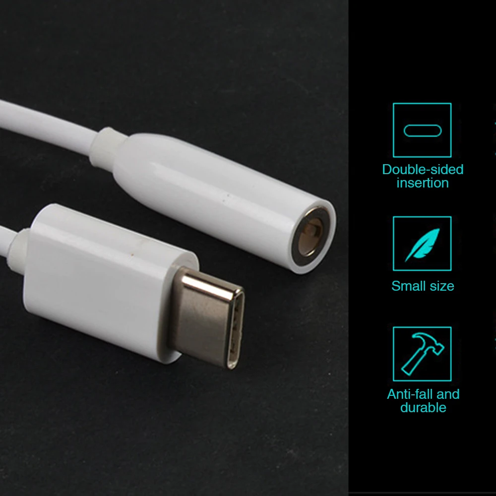 Audio Adapter Type-C TO 3.5mm Jack Headphone Adapter For Xiaomi Mi6 Mi8 Support Music For Lightning Converter For Huawei P20 Pro