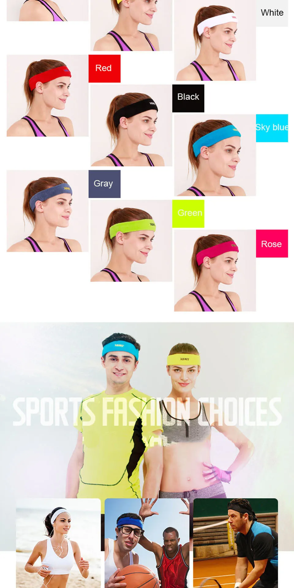 AOLIKES 1 шт. хлопковая спортивная баскетбольная повязка на голову для женщин лента для волос при занятиях йогой головная повязка для фитнеса бега повязка на голову sweetband