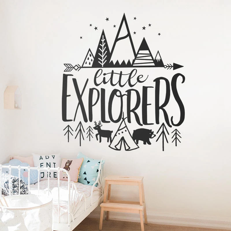 Us 7 34 15 Off Little Explorer Vinyl Wall Stickers For Baby Nursery Removable Decals Kids Room Woodland Adventure Home Art Decor Wallpaper In Us 7 34 15 Off Little Explorer Vinyl Wall Stickers For Baby Nursery Removable Decals Kids Room Woodland Adventure Home Art Decor Wallpaper In