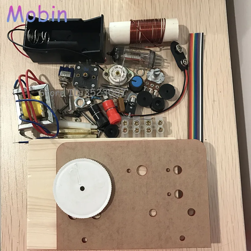 

1PCS/LOT Tube radio kit single-tube single lamp battery-powered shortwave radio CW / SSB receiver with Kit base Free shipping