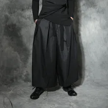 Индивидуальные Новые Модные осенние темно-панковские волнистые Мужские штаны-шаровары японские повседневные штаны стильные костюмы с кюлотами