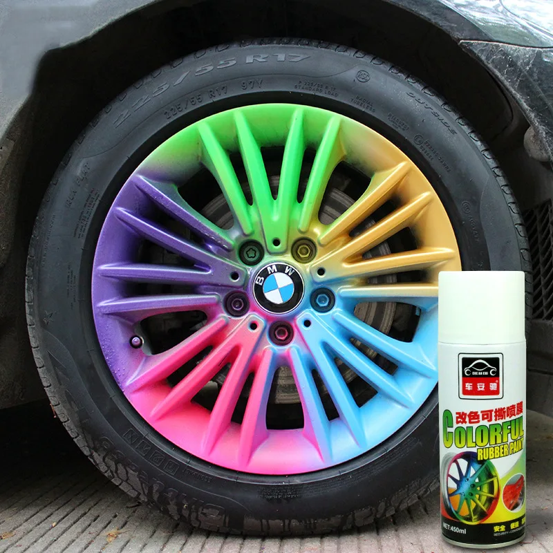 1pcs car styling body wheel tyre tire spraying film for car wheel hub color change spray paint