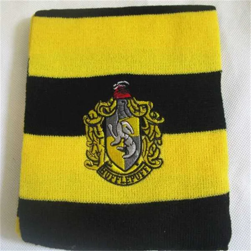 Harri Potter шарф Гриффиндор шарф Ravenclaw шарфы Слизерин Hufflepuff шейный платок для детей Хэллоуин Рождественский подарок - Цвет: Черный