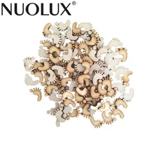 50 шт пустые полые деревянные украшения для свадебной вечеринки(деревянный цвет