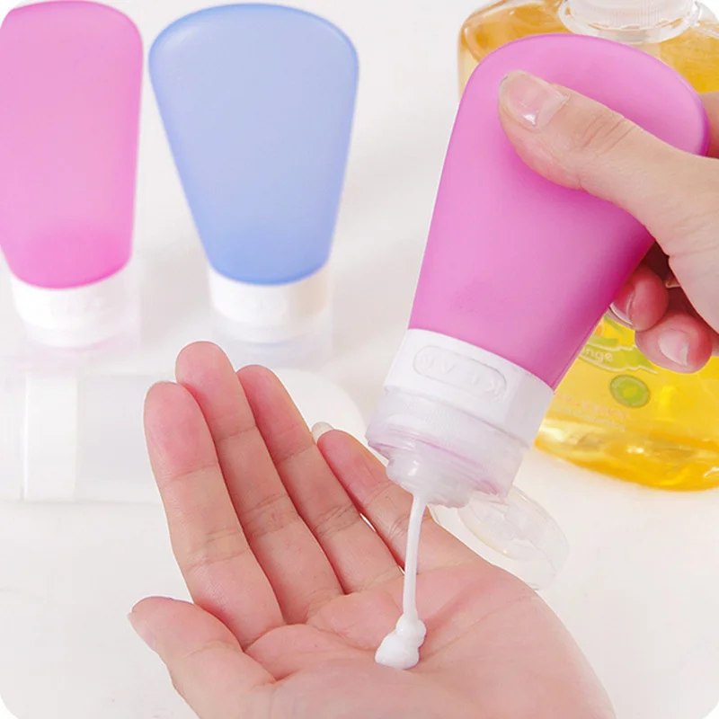 

Portable silicone empty cosmetic containers Refillable squeeze bottle for Shampoo Shower Gel Lotion Travel tool 60ml