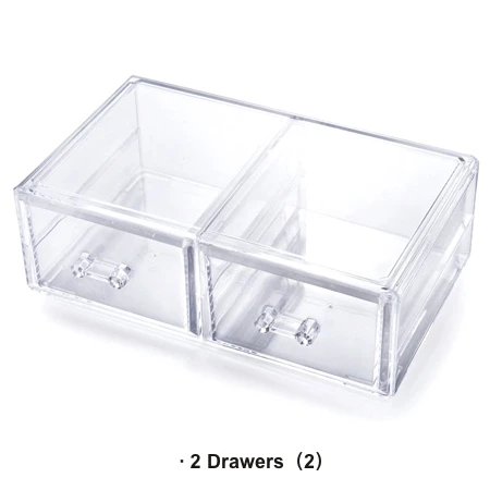 CHOICEFUN настольный Большой прозрачный акриловый ящик для хранения канцелярских принадлежностей, аксессуары, пластиковый органайзер для домашнего офиса, офисный стол - Цвет: 2 DRAWERS(2)