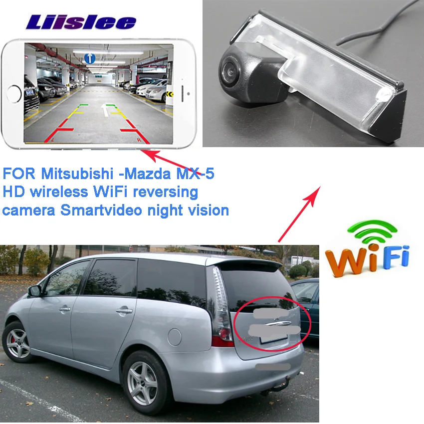 

LiisLee wireless Rear Camera For Mitsubishi Colt Space Wagon Grandis MPV Reverse Camera Night Vision Backup license plate Camera