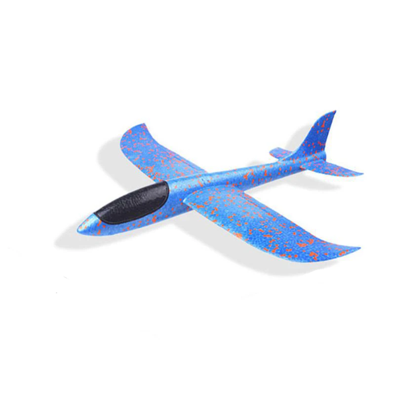 Blue 35CM DIY детские игрушки ручной бросок Летающий планер самолеты пенопластовый самолет модель партии мешок наполнители Летающий планер самолет игрушки для детской игры - Цвет: Blue 35CM