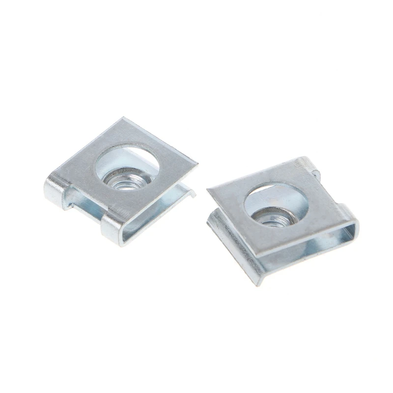 New 4 Pcs Vehicle Car License Plate Fastener Buckle Metal Screw Nut U-Type Clips Retainer 6mm Auto Car Accessories