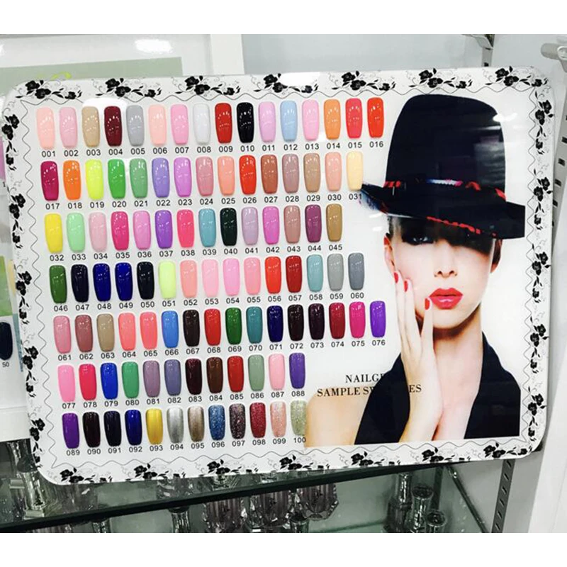 

100 Colors Nail Tips Display Board Tool Set Inlaid Acrylic Nail Showing Shelf Cards Manicure Nail Art Tools Kit With Nail Tips