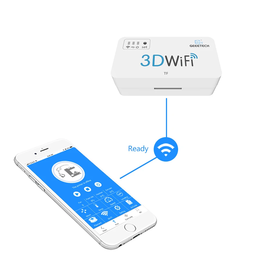 Baratos Piezas y accesorios para impresora Geeetech 3D módulo WiFi 3D tarjeta TF soporte USB2.0 Mini caja Wifi inalámbrica para la mayoría de las impresoras 3D