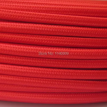 

10 meters Red color 2 core 0.75mm2 Textile Electrical Wire Vintage Lamp Cord Braided Wire