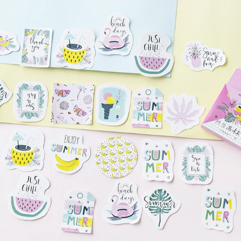 

45 pcs/box tropical rainforest Decorative Sticker Adhesive Stickers DIY Decoration Diary Scrapbooking Stationery School Supplies
