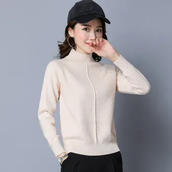 

Half-necked sweater women's hedging short paragraph loose wild thick 2020 autumn and winter thick wool tide