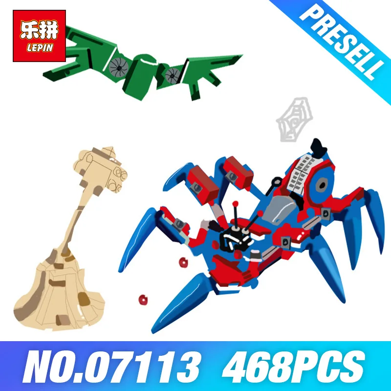 

Lepin 07113 Superhero Toys The 76114 Spider-man`s Crawler Set Building Blocks Bricks DIY Children Toys Car Model Christmas Gifts