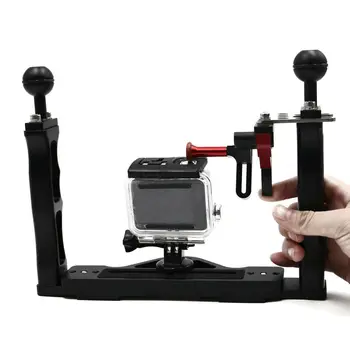 

Dual Handheld Aluminum Alloy Stabilizer Rig Diving Tray Mount Tray Stabilizers For Underwater Camera Housing