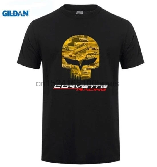 

chevrolet corvette zr1 zl1 z06 stingray c6 c5 c7r c7 skull BLACK T SHIRT 27