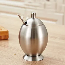 Saingace Stainless Steel Cruet Kitchen Seasoning Box with Spoon durable Creative Coffee Tea Storage Box Kitchen Gadgets