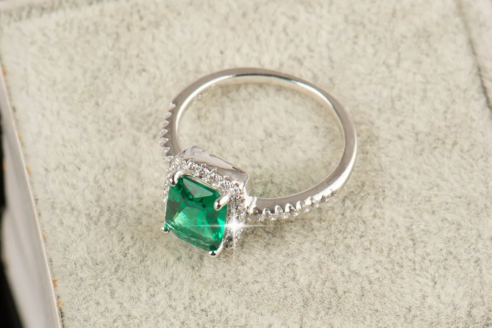 R& J 3.0Ct Новое модное 925 пробы Серебряное кольцо с натуральным кристаллом, роскошное ювелирное изделие, Брендовое Свадебное обручальное кольцо для женщин, подарок