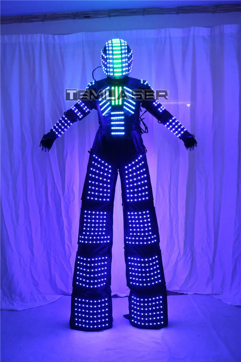 Светодиодный костюм одежда со светодиодами легкие костюмы светодиодные костюмы роботов костюм со светящейся надписью trajes de светодиодный