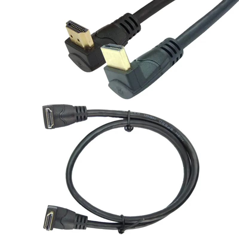 DAN speed 1080P 4K HDMI 2,0 HDMI кабель папа-папа вверх-вниз угловой высокоскоростной для xbox HDTV DVD видео 0,3 м 0,6 м 1,8 м