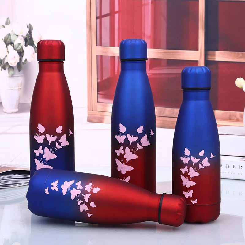 

1pc Butterfly Stainless Steel Double Wall Vacuum Jug Insulated Water Bottles Coffee Kettle Travel Drink Vacuum Flasks