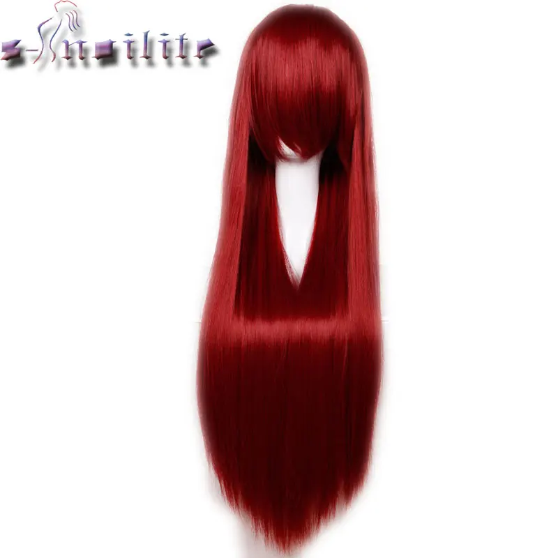 S-noilite 80cm 32 pulgadas peluca larga recta resistente al calor pelo sintético Cosplay pelucas rojo púrpura rosa negro S-noilite 80cm 32 pulgadas peluca larga recta resistente al calor pelo sintético Cosplay pelucas rojo púrpura rosa negro