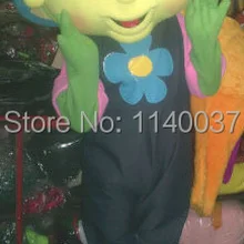 Костюм талисмана синего цвета с цветочным принтом для взрослых, Герой мультфильма, цветочное растение для девочек, костюм кунг-фу панды