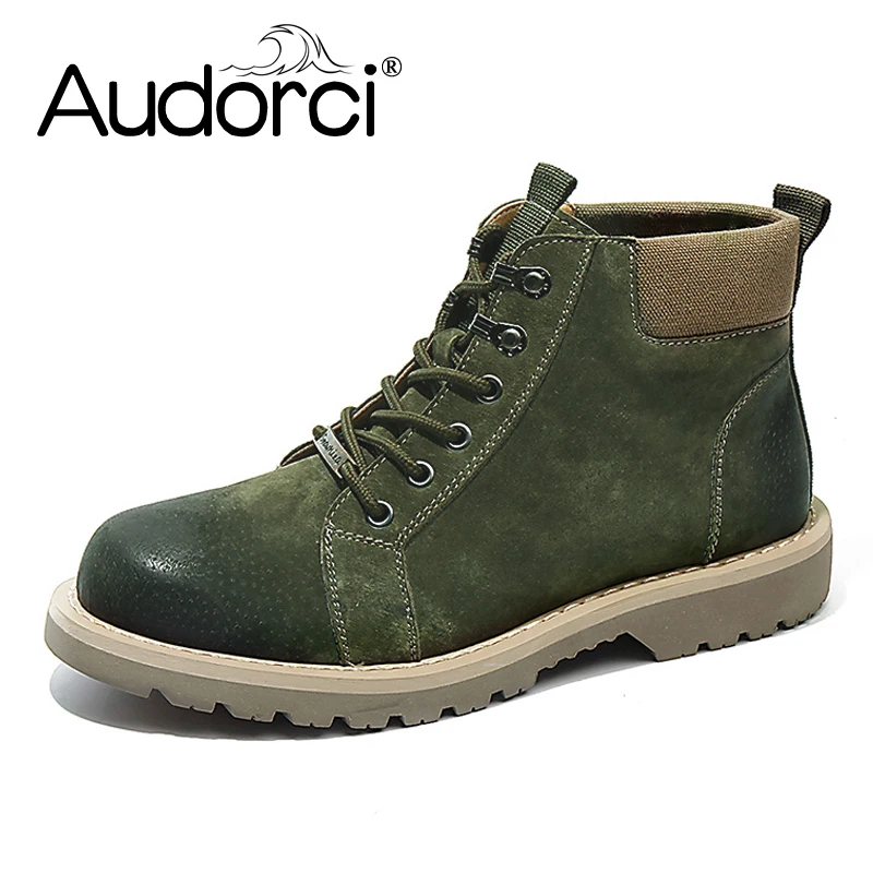 

Audorci Winter Men Boots Casual Safety Work Boots Ankle Boot Men's Snow Shoe Work Plus Size 38-44 3Colors With Fur