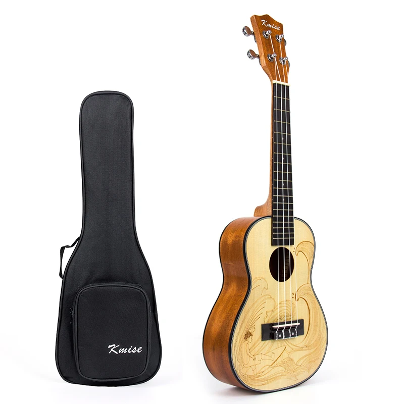 

Kmise Concert Ukulele Spruce 23 inch Ukelele Uke 4 String Hawaii Guitar with Gig Bag
